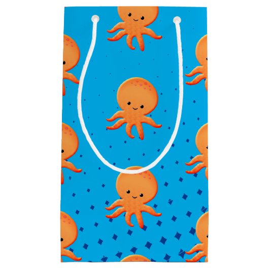Cute Cartoon Baby Octopus Blue Ocean Klein Cadeauzakje (Voorkant)