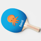 Cute Cartoon Baby Octopus Blue Ocean Tafeltennisbatje (Zijkant)