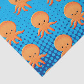 Cute Cartoon Baby Octopus Blue Ocean Tissuepapier (Detail)