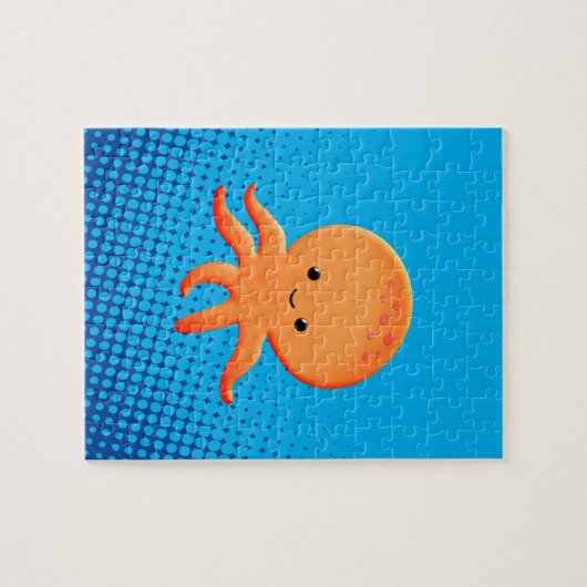Cute Cartoon Baby Octopus Legpuzzel (Horizontaal)