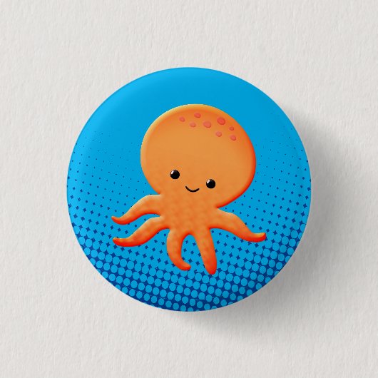 Cute Cartoon Baby Octopus Ronde Button 3,2 Cm (Voorkant)