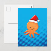 Cute Cartoon Baby Octopus Santas Pet Briefkaart (Voorkant / Achterkant)