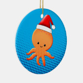 Cute Cartoon Baby Octopus Santas Pet Keramisch Ornament (Rechts)