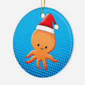 Cute Cartoon Baby Octopus Santas Pet Keramisch Ornament (Links)
