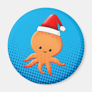 Cute Cartoon Baby Octopus Santas Pet Magneet