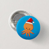 Cute Cartoon Baby Octopus Santas Pet Ronde Button 3,2 Cm (Voorkant /achterkant)