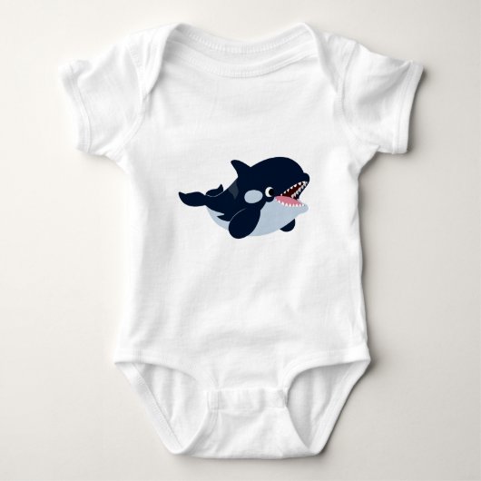 Cute Cartoon Baby Orca Baby Bodysuit (Voorkant)