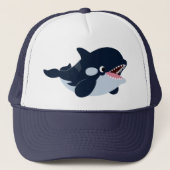 Cute Cartoon Baby Orca Trucker Hat Trucker Pet (Voorkant)