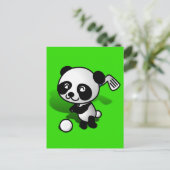 Cute Cartoon Baby Panda Beer Golfing Briefkaart (Staand voorkant)
