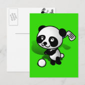 Cute Cartoon Baby Panda Beer Golfing Briefkaart (Voorkant / Achterkant)