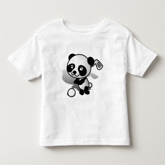 Cute Cartoon Baby Panda Beer Golfing Kinder Shirts (Voorkant)
