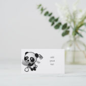 Cute Cartoon Baby Panda Beer Golfing Visitekaartje (Staand voorkant)