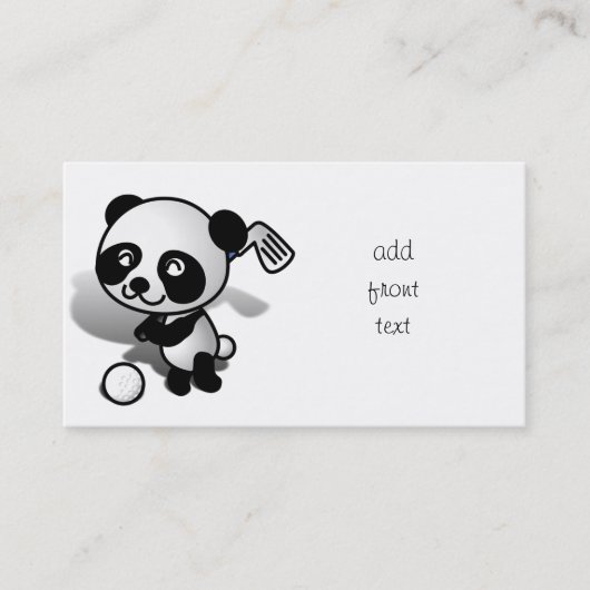 Cute Cartoon Baby Panda Beer Golfing Visitekaartje (Voorkant)