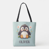 Cute Cartoon Baby Penguin Tote Bag (Achterkant)