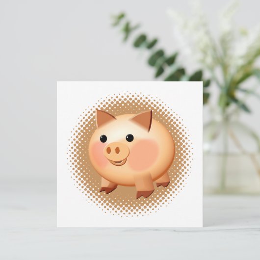 Cute Cartoon Baby Pig (Staand voorkant)