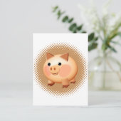 Cute Cartoon Baby Pig Briefkaart (Staand voorkant)