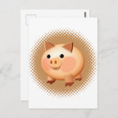 Cute Cartoon Baby Pig Briefkaart (Voorkant / Achterkant)