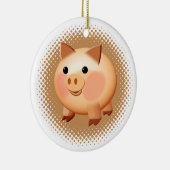Cute Cartoon Baby Pig Keramisch Ornament (Rechts)