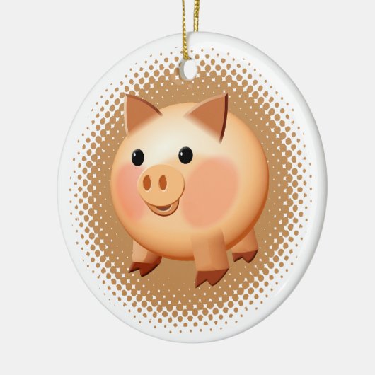 Cute Cartoon Baby Pig Keramisch Ornament (Links)