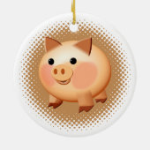Cute Cartoon Baby Pig Keramisch Ornament (Achterkant)