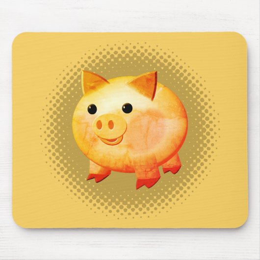 Cute Cartoon Baby Pig Painting Muismat (Voorkant)