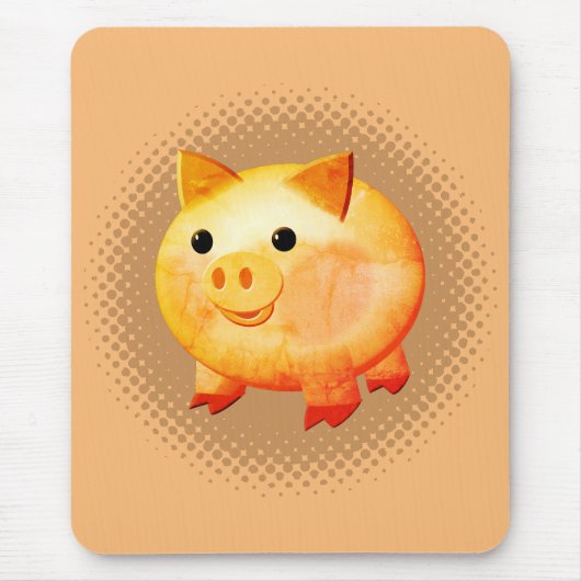 Cute Cartoon Baby Pig Painting Muismat (Voorkant)