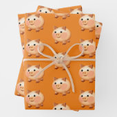 Cute Cartoon Baby Pig Pattern Inpakpapier Vel (In situ)