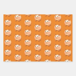 Cute Cartoon Baby Pig Pattern Inpakpapier Vel