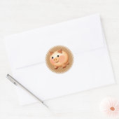 Cute Cartoon Baby Pig Ronde Sticker (Envelop)