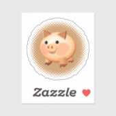Cute Cartoon Baby Pig Sticker (Vel)