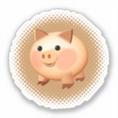 Cute Cartoon Baby Pig Sticker (Voorkant)