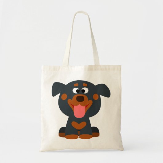 Cute Cartoon Baby Rottweiler Bag Tote Bag (Voorkant)