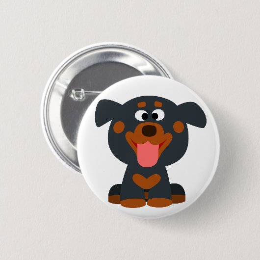 Cute Cartoon Baby Rottweiler Button Badge (Voorkant /achterkant)