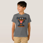 Cute Cartoon Baby Rottweiler Children T-Shirt (Voorkant volledig)