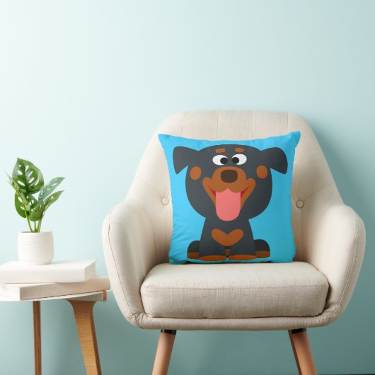Cute Cartoon Baby Rottweiler Mojo Sierkussen (Stoel)