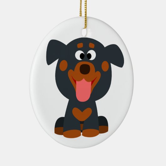Cute Cartoon Baby Rottweiler Ornament (Rechts)