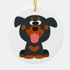 Cute Cartoon Baby Rottweiler Ornament