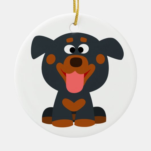 Cute Cartoon Baby Rottweiler Ornament (Voorkant)
