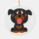 Cute Cartoon Baby Rottweiler Ornament (Achterkant)
