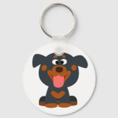 Cute Cartoon Baby Rottweiler Sleutelhanger (Voorkant)