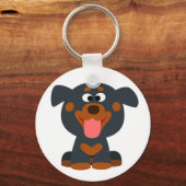 Cute Cartoon Baby Rottweiler Sleutelhanger (Voorkant)