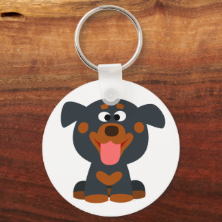 Cute Cartoon Baby Rottweiler Sleutelhanger