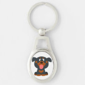 Cute Cartoon Baby Rottweiler Sleutelhanger (Voorkant)