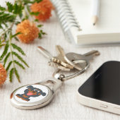 Cute Cartoon Baby Rottweiler Sleutelhanger (Zijkant)