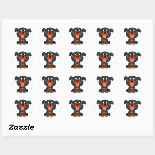 Cute Cartoon Baby Rottweiler Sticker (Vel)