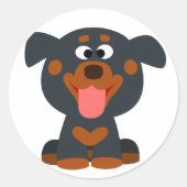 Cute Cartoon Baby Rottweiler Sticker (Voorkant)
