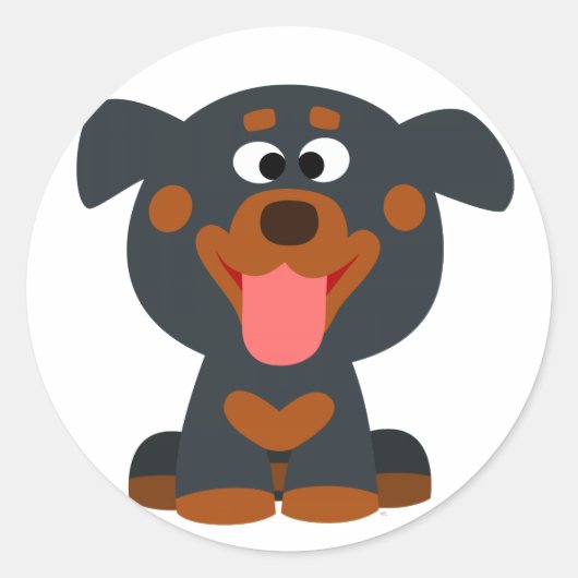 Cute Cartoon Baby Rottweiler Sticker (Voorkant)