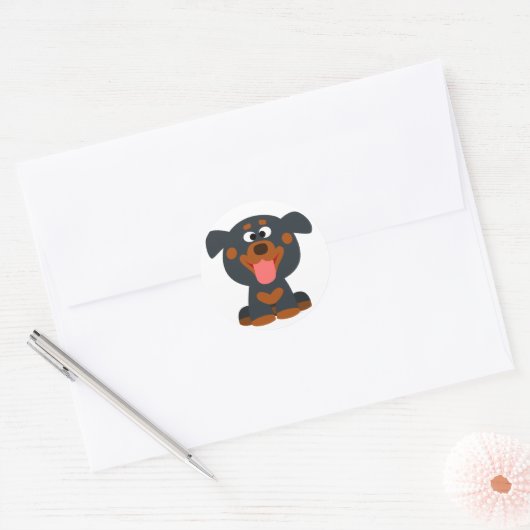 Cute Cartoon Baby Rottweiler Sticker (Envelop)