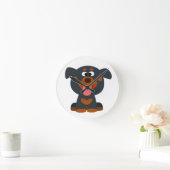 Cute Cartoon Baby Rottweiler Wall Clock Ronde Klok (Huis)