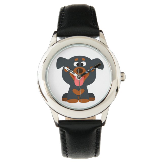Cute Cartoon Baby Rottweiler Watch Horloge (Voorkant)